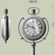 Köztéri utcai órák / PI-ÜV70 –OMEGA Kétoldalas analóg óra