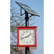 Köztéri utcai órák / PI-N50x50 Kétoldalas analóg óra napelem vezérléssel​​